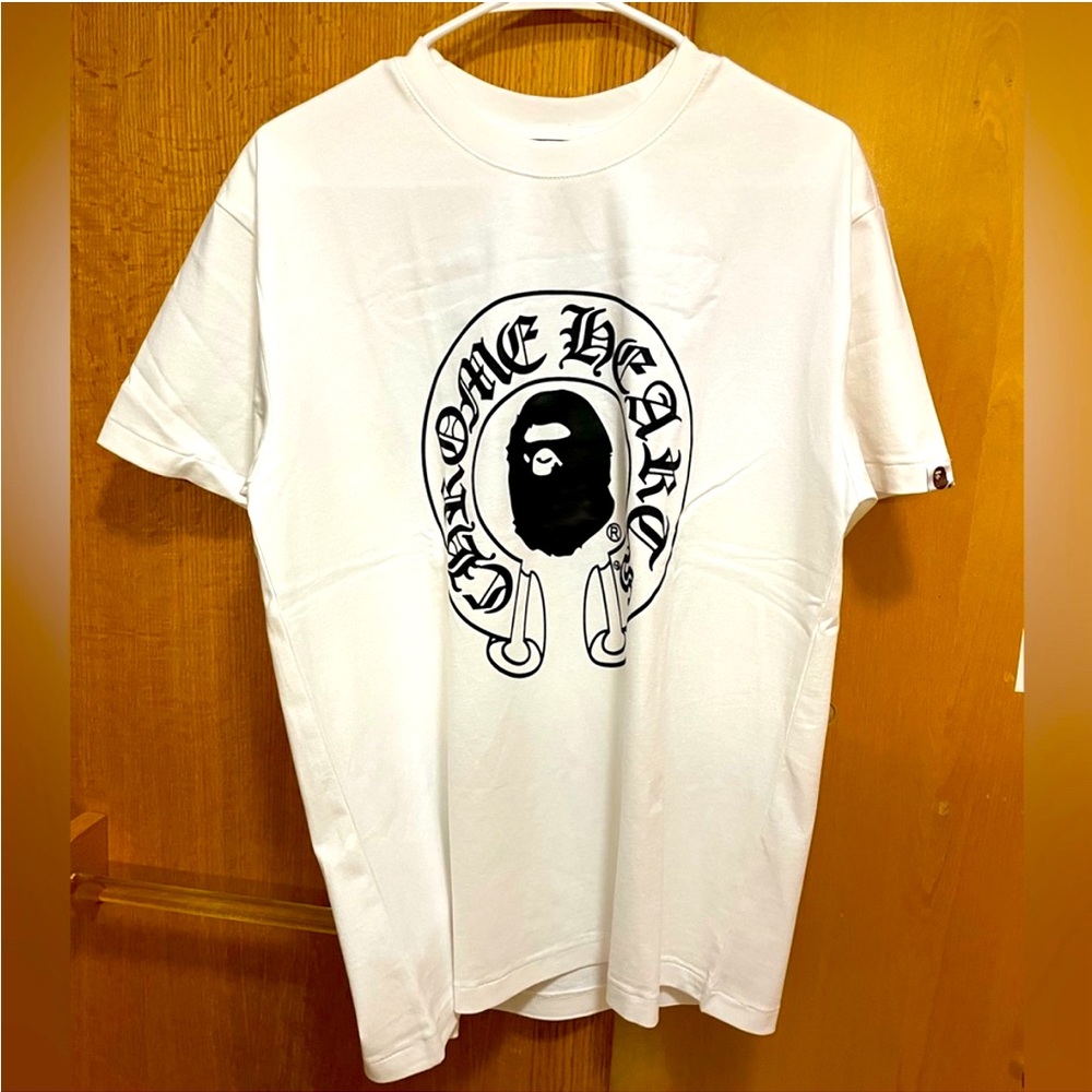 Bape chrome heart tshirt